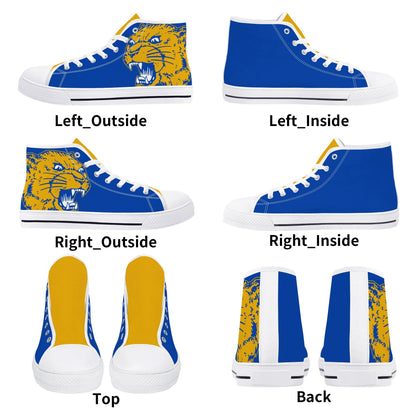 PITTS PANTHERS - Mens High Top Canvas Shoes -YELLOW GOLD Tongue