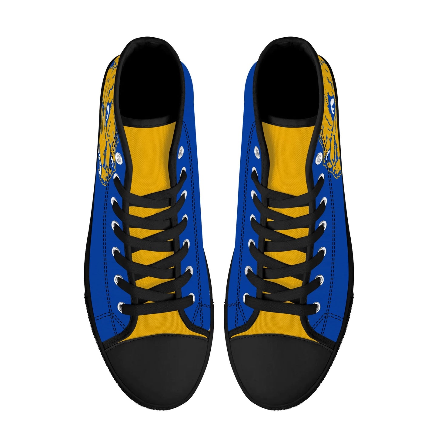 PITTS PANTHERS - Mens High Top Canvas Shoes -YELLOW GOLD Tongue