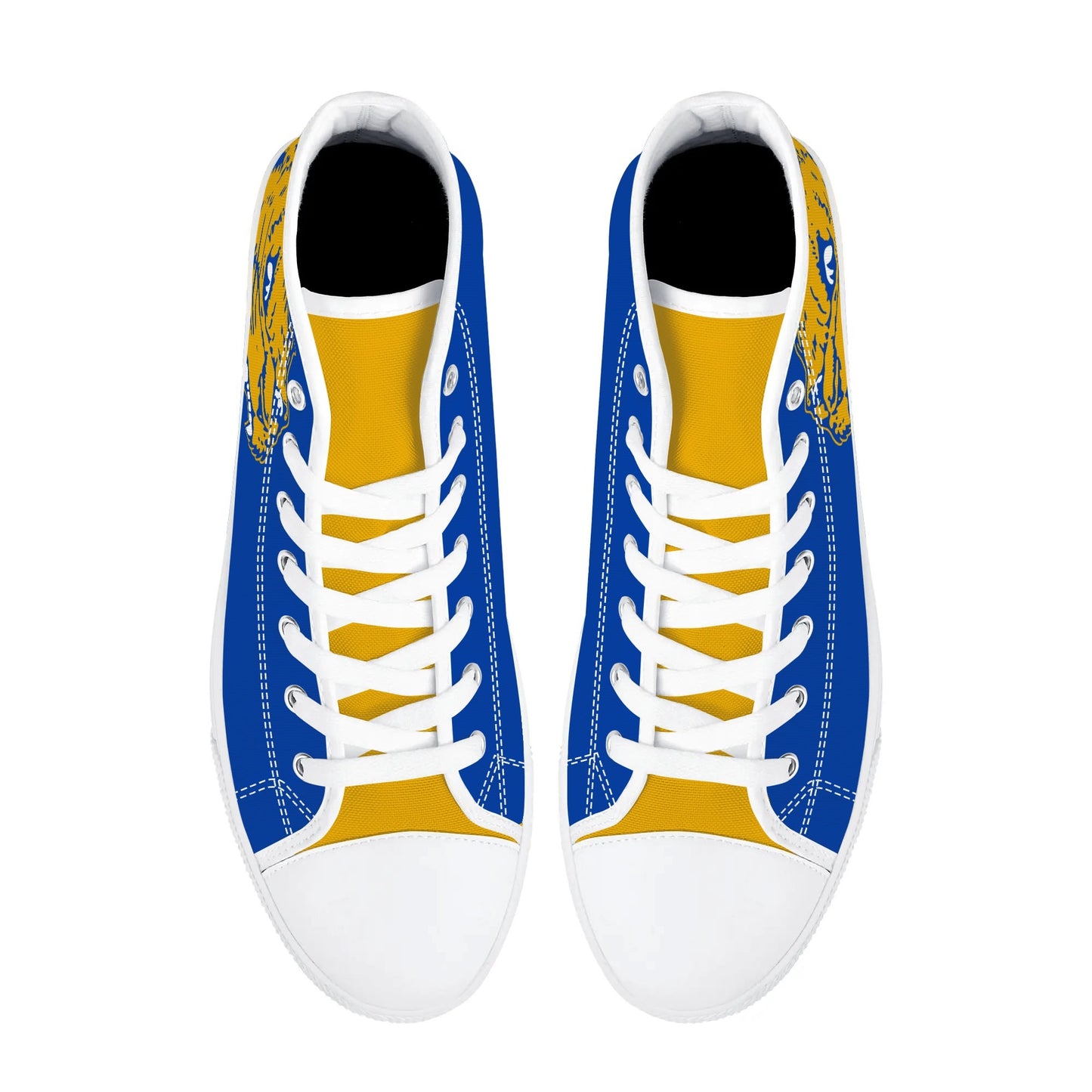 PITTS PANTHERS - Mens High Top Canvas Shoes -YELLOW GOLD Tongue