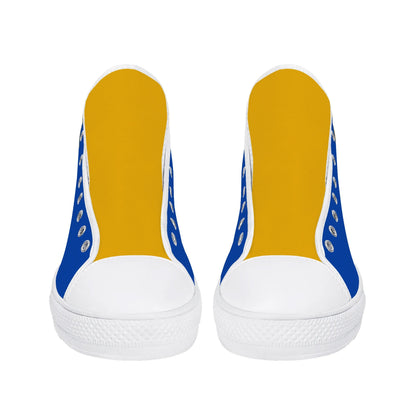 PITTS PANTHERS - Mens High Top Canvas Shoes -YELLOW GOLD Tongue