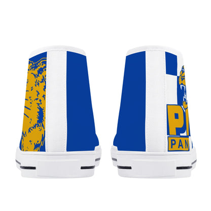 PITTS PANTHERS Mens High Top Canvas Shoes - HALF CHECKERED PATTERN