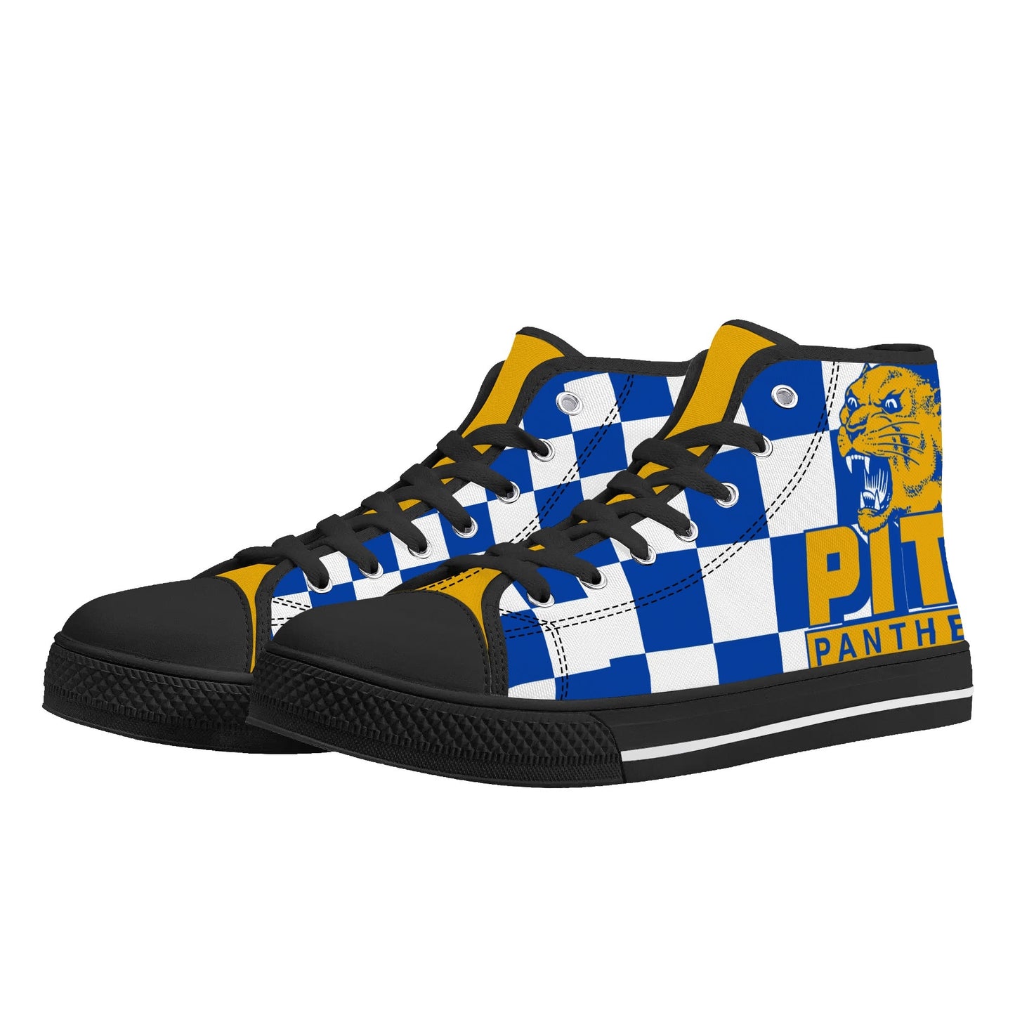 PITTS PANTHERS CHECKERED PATTERN - Mens High Top Canvas Shoes