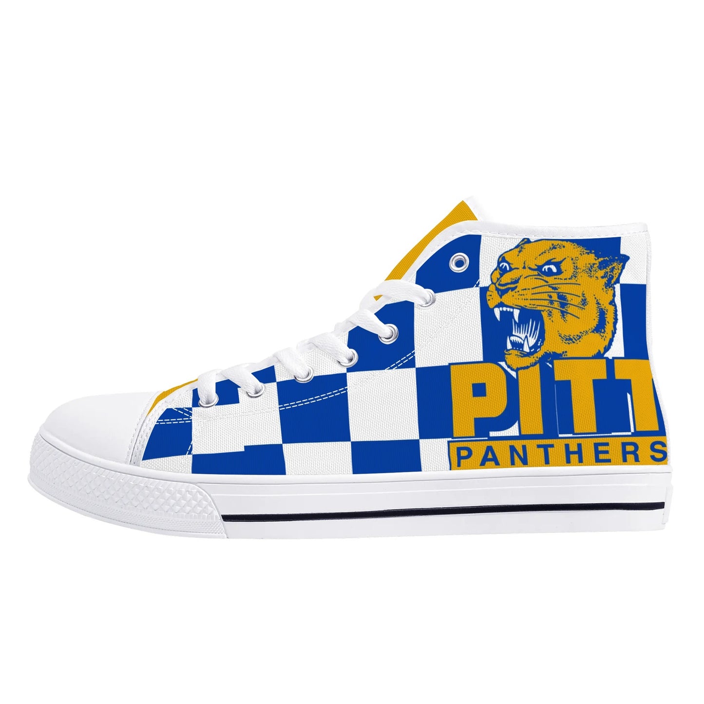 PITTS PANTHERS CHECKERED PATTERN - Mens High Top Canvas Shoes