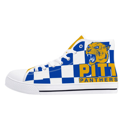 PITTS PANTHERS CHECKERED PATTERN - Mens High Top Canvas Shoes