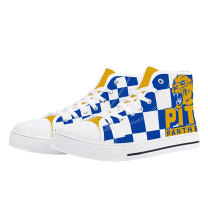 PITTS PANTHERS CHECKERED PATTERN - Mens High Top Canvas Shoes