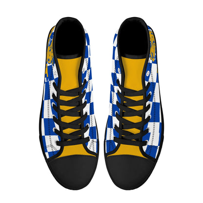 PITTS PANTHERS CHECKERED PATTERN - Mens High Top Canvas Shoes