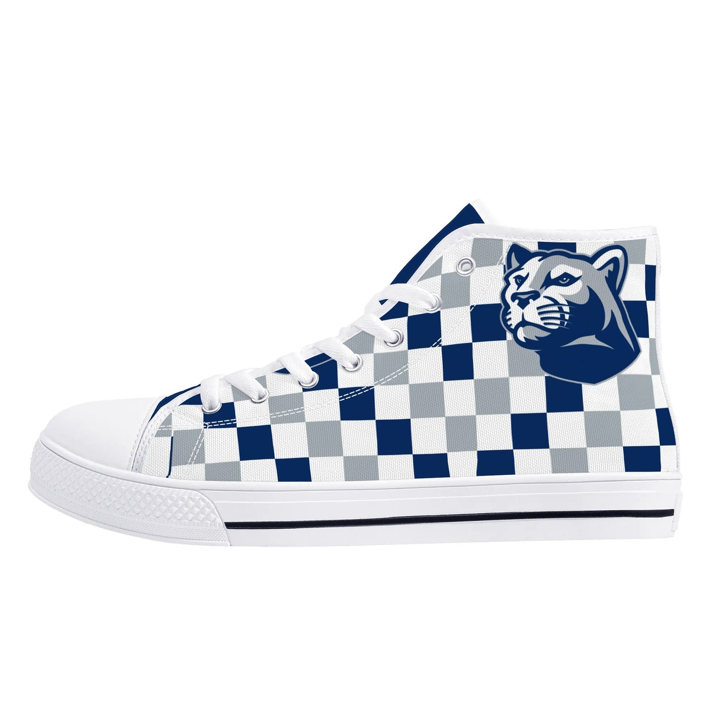 PENN STATE NITTANY LIONS- CHECKERED PATTERN  - Mens High Top Canvas Shoes