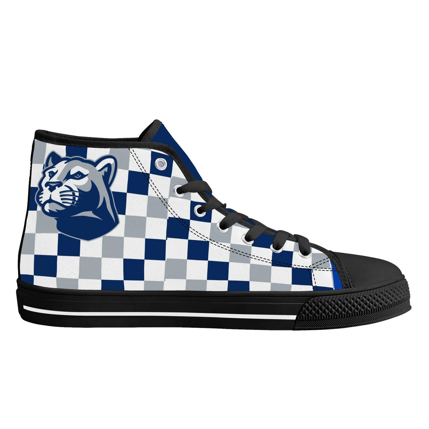 PENN STATE NITTANY LIONS- CHECKERED PATTERN  - Mens High Top Canvas Shoes