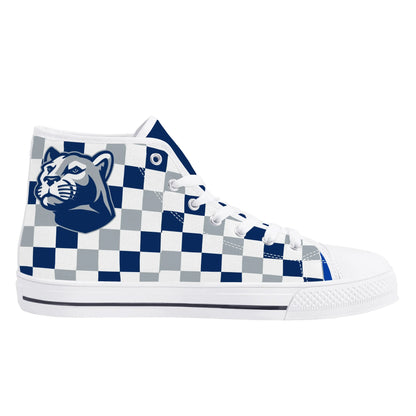 PENN STATE NITTANY LIONS- CHECKERED PATTERN  - Mens High Top Canvas Shoes