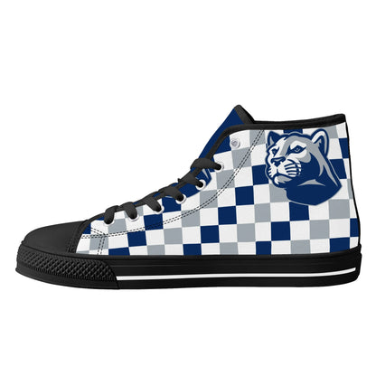 PENN STATE NITTANY LIONS- CHECKERED PATTERN  - Mens High Top Canvas Shoes