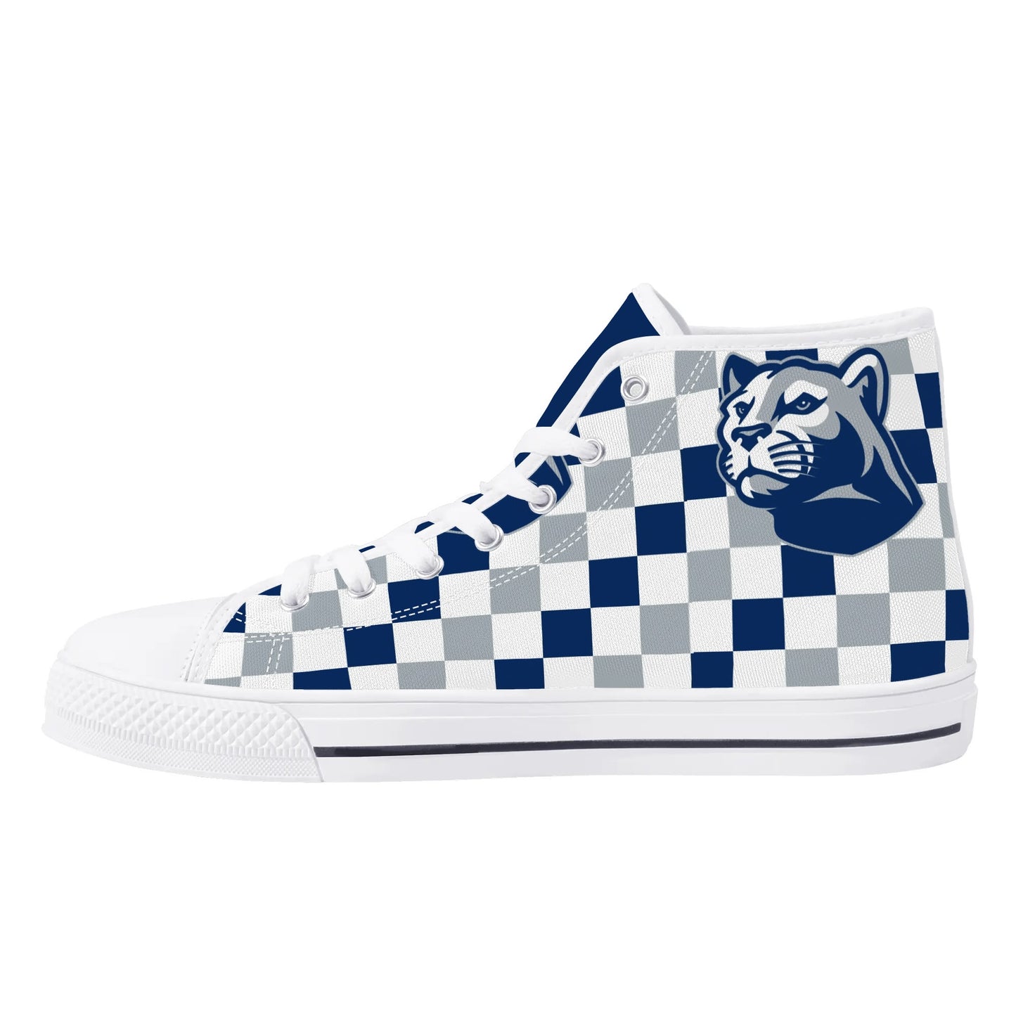 PENN STATE NITTANY LIONS- CHECKERED PATTERN  - Mens High Top Canvas Shoes