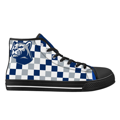 PENN STATE NITTANY LIONS- CHECKERED PATTERN  - Mens High Top Canvas Shoes