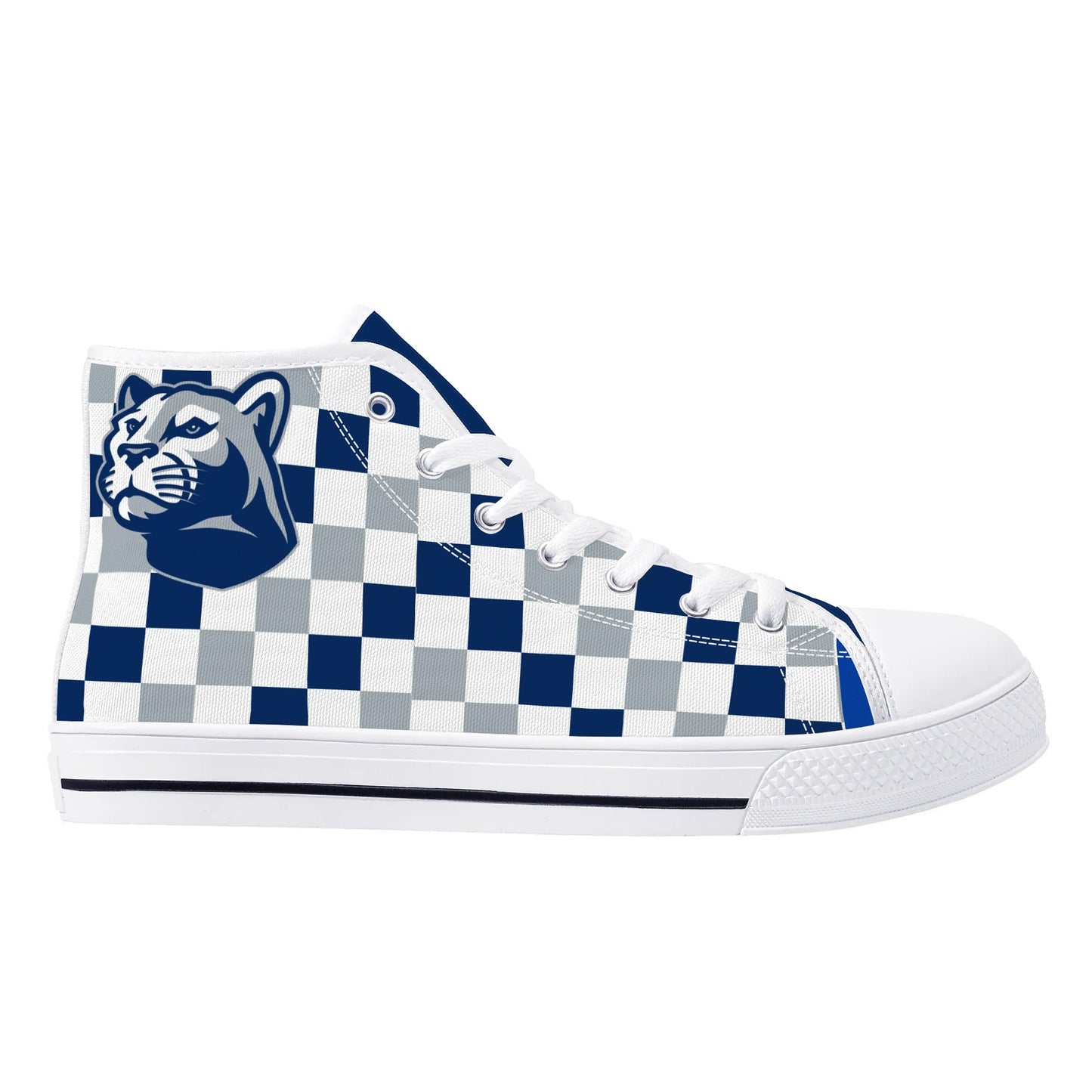 PENN STATE NITTANY LIONS- CHECKERED PATTERN  - Mens High Top Canvas Shoes