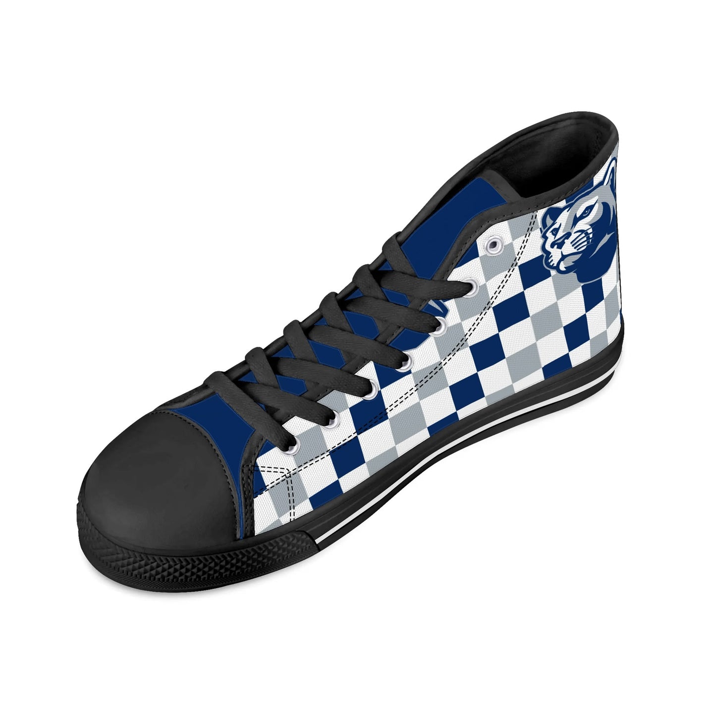 PENN STATE NITTANY LIONS- CHECKERED PATTERN  - Mens High Top Canvas Shoes