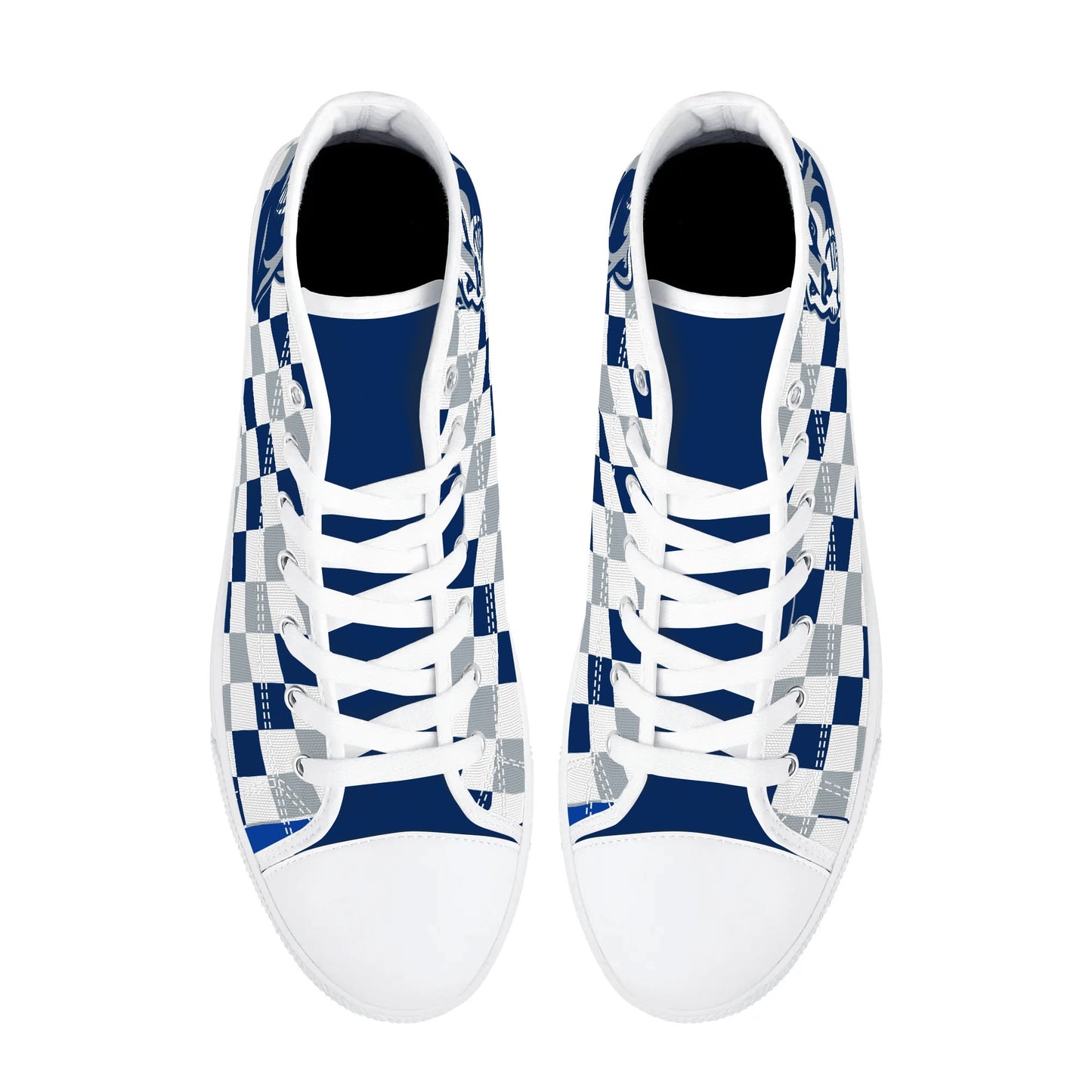 PENN STATE NITTANY LIONS- CHECKERED PATTERN  - Mens High Top Canvas Shoes