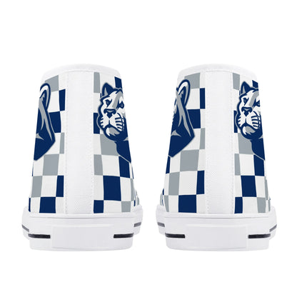 PENN STATE NITTANY LIONS- CHECKERED PATTERN  - Mens High Top Canvas Shoes