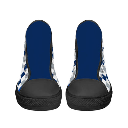 PENN STATE NITTANY LIONS- CHECKERED PATTERN  - Mens High Top Canvas Shoes