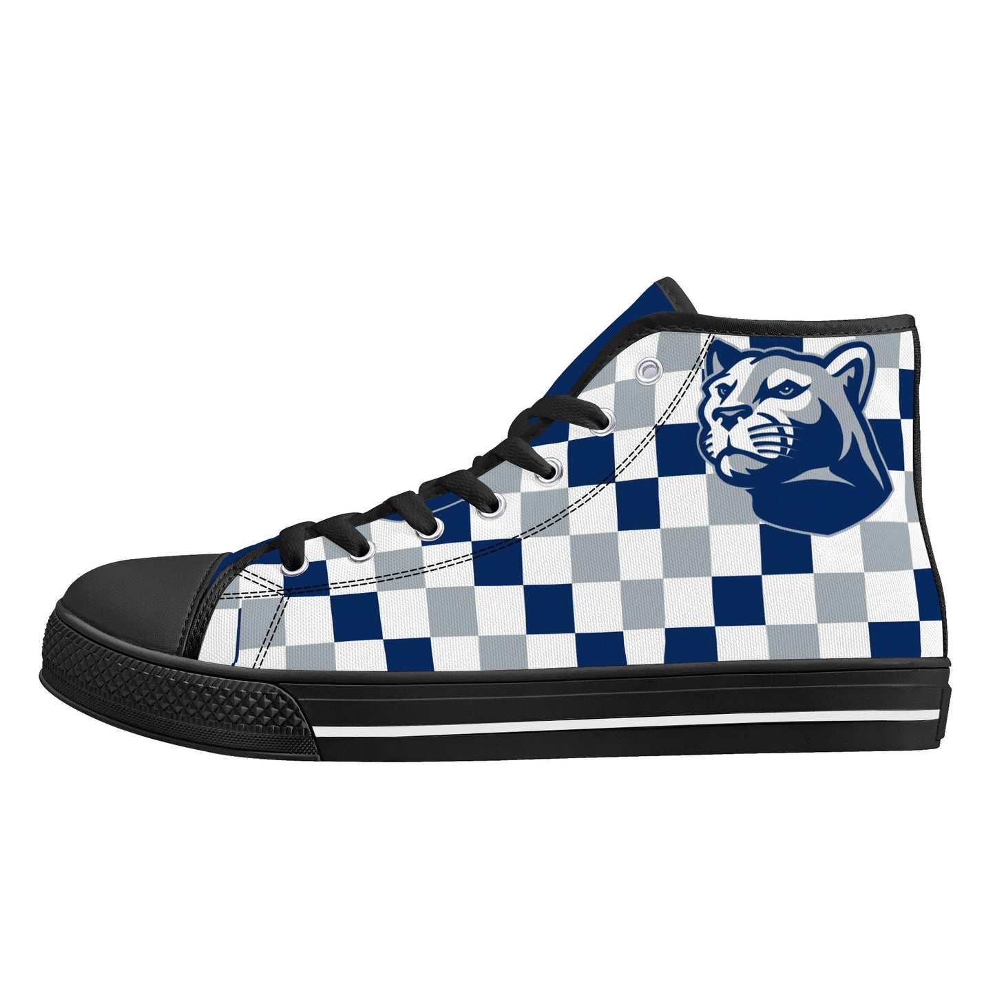 PENN STATE NITTANY LIONS- CHECKERED PATTERN  - Mens High Top Canvas Shoes