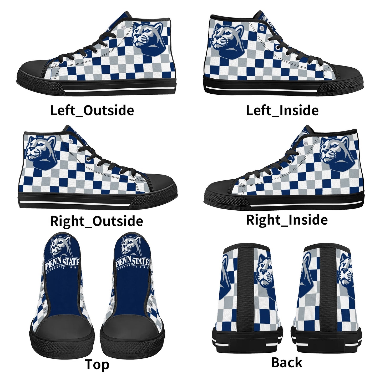 Penn State Nittany Lions - Mens High Top Canvas Shoes