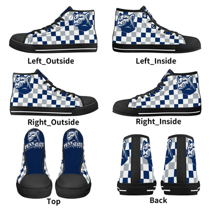 Penn State CHECKERED- Mens High Top Canvas Shoes