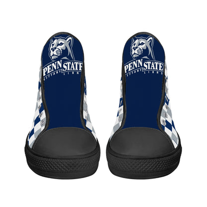 Penn State CHECKERED- Mens High Top Canvas Shoes