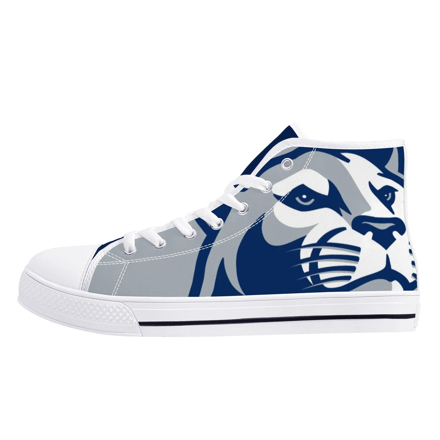 Penns State Nittany Lion - Massive Logo - Mens High Top Canvas Shoes -  Penn State Blue Tongue