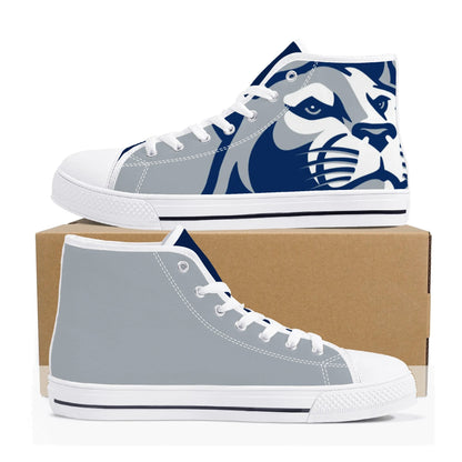 Penns State Nittany Lion - Massive Logo - Mens High Top Canvas Shoes -  Penn State Blue Tongue