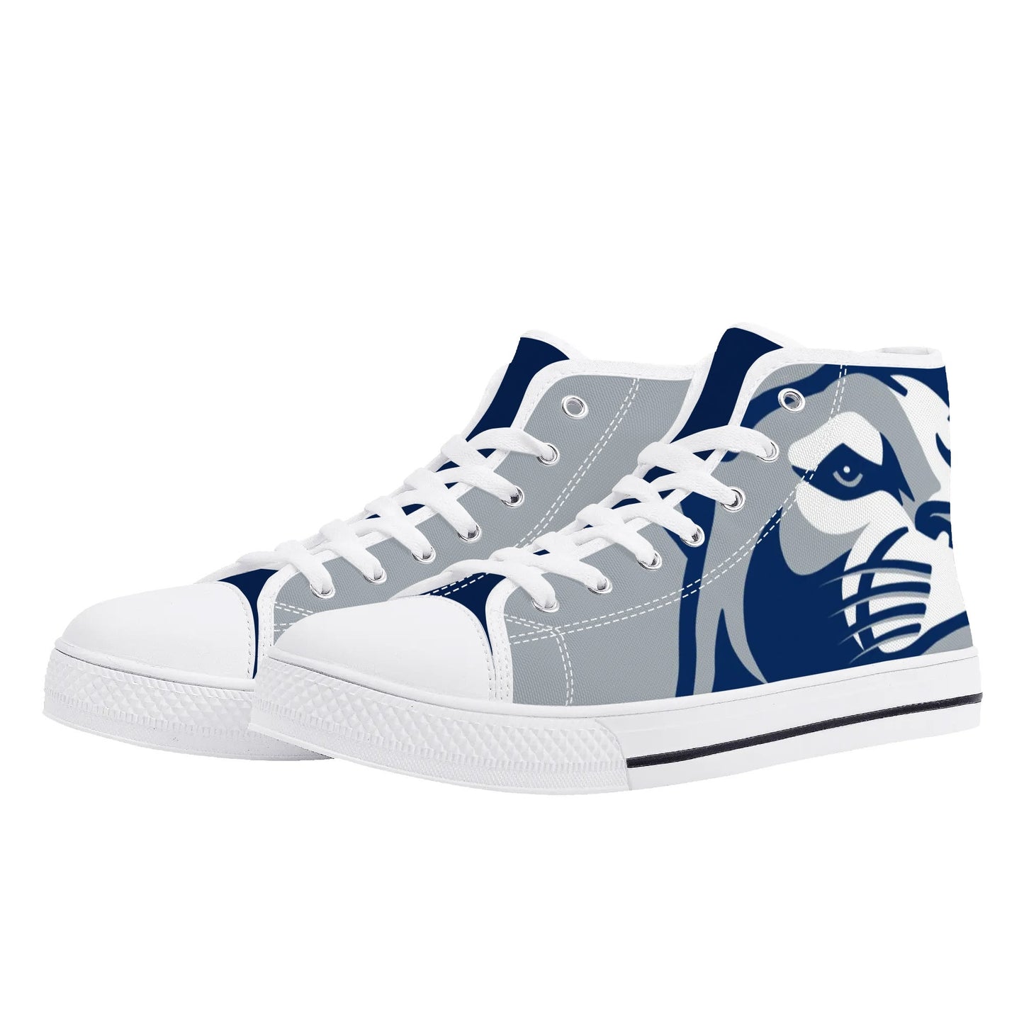 Penns State Nittany Lion - Massive Logo - Mens High Top Canvas Shoes -  Penn State Blue Tongue