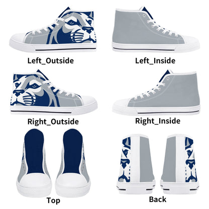 Penns State Nittany Lion - Massive Logo - Mens High Top Canvas Shoes -  Penn State Blue Tongue