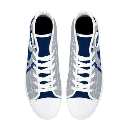 Penns State Nittany Lion - Massive Logo - Mens High Top Canvas Shoes -  Penn State Blue Tongue