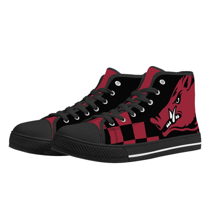 ARKANSAS RAZORBACKS - MASSIVE LOGO - Mens High Top Canvas Shoes