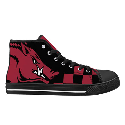 ARKANSAS RAZORBACKS - MASSIVE LOGO - Mens High Top Canvas Shoes