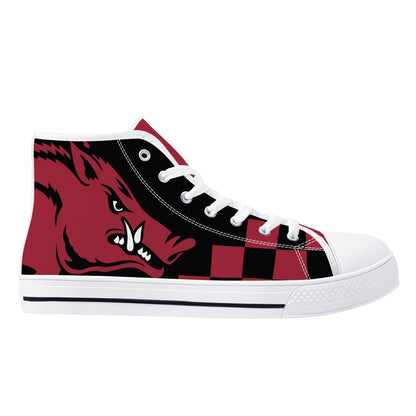 ARKANSAS RAZORBACKS - MASSIVE LOGO - Mens High Top Canvas Shoes