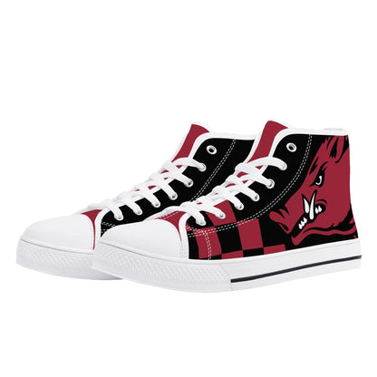 ARKANSAS RAZORBACKS - MASSIVE LOGO - Mens High Top Canvas Shoes