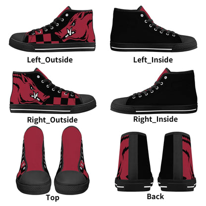 ARKANSAS RAZORBACKS - MASSIVE LOGO - Mens High Top Canvas Shoes