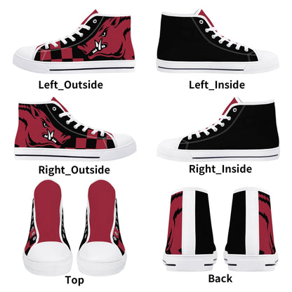 ARKANSAS RAZORBACKS - MASSIVE LOGO - Mens High Top Canvas Shoes