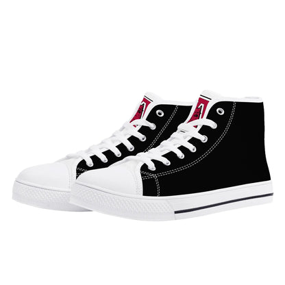 ARKANSAS RAZORBACKS - Mens High Top Canvas Shoes - White Tongue