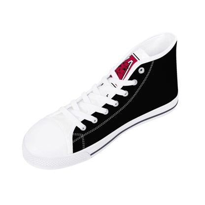 ARKANSAS RAZORBACKS - Mens High Top Canvas Shoes - White Tongue