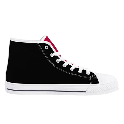 Arkansas Razorbacks LOGO ON SIDE - Mens High Top Canvas Shoes - Red Tongue