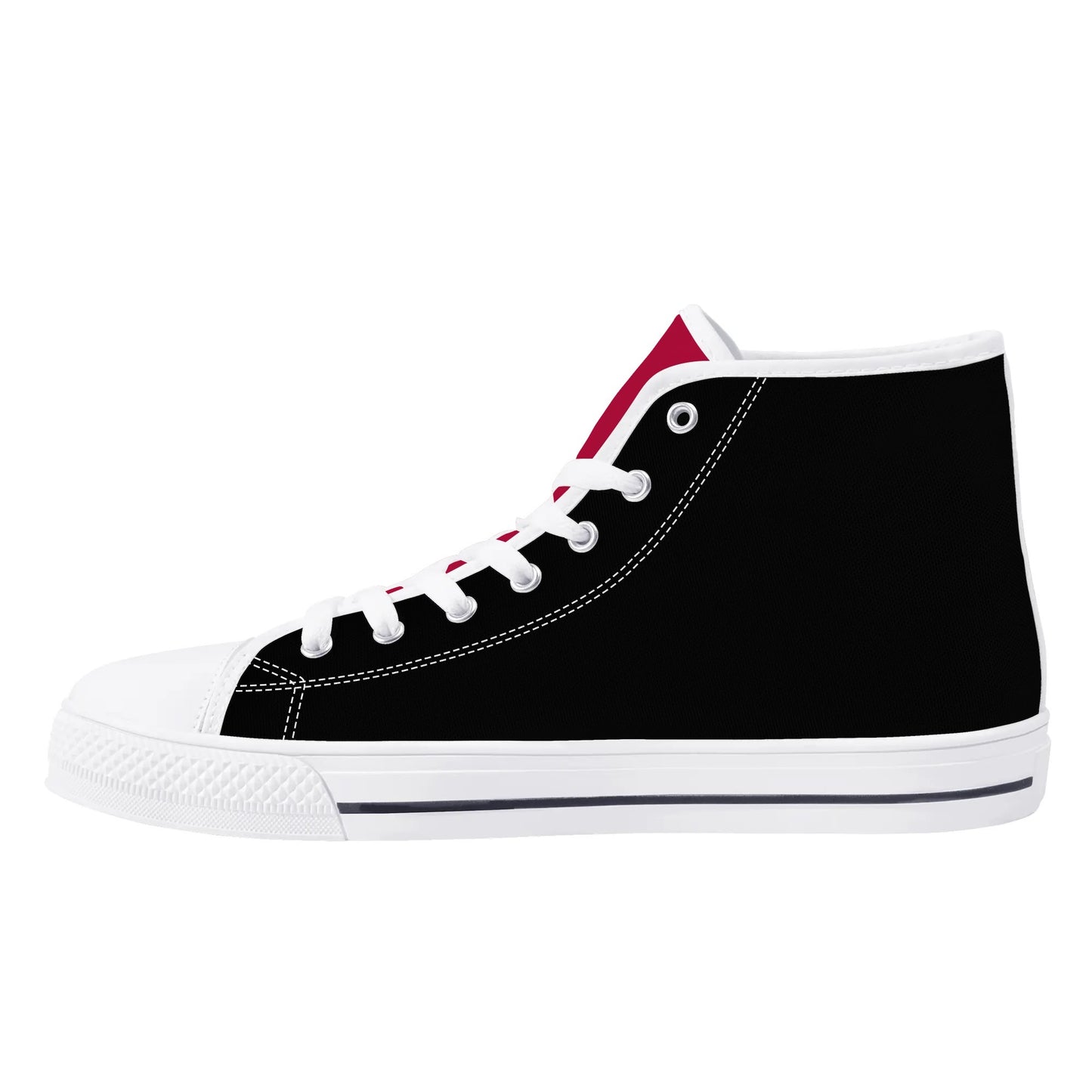 Arkansas Razorbacks LOGO ON SIDE - Mens High Top Canvas Shoes - Red Tongue