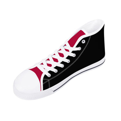 Arkansas Razorbacks LOGO ON SIDE - Mens High Top Canvas Shoes - Red Tongue