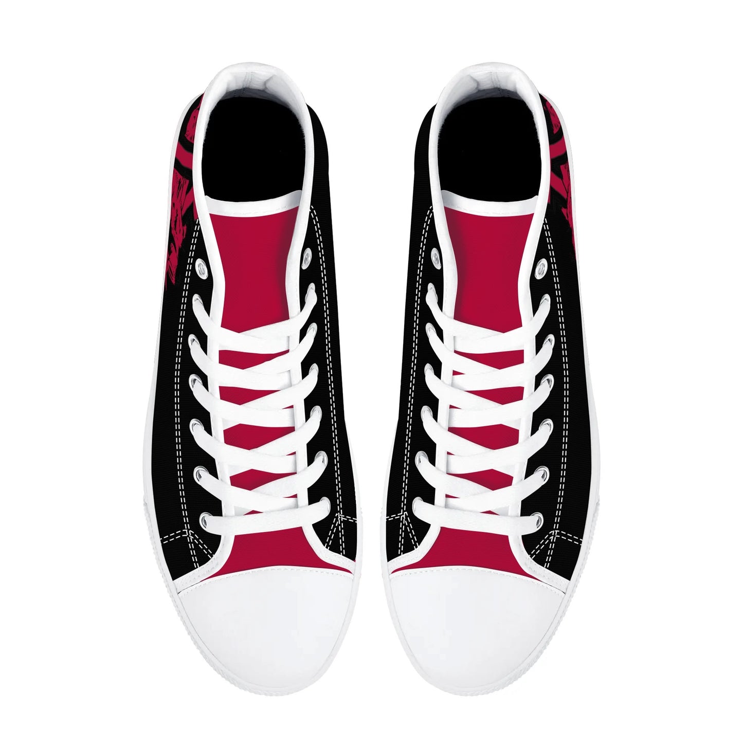 Arkansas Razorbacks LOGO ON SIDE - Mens High Top Canvas Shoes - Red Tongue