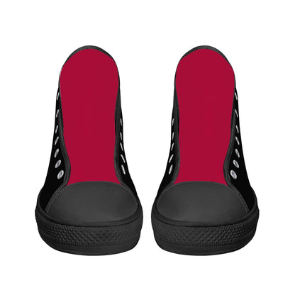 Arkansas Razorbacks LOGO ON SIDE - Mens High Top Canvas Shoes - Red Tongue