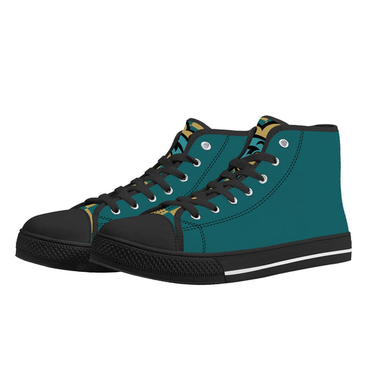 Coastal Carolina Chanticleers - Mens High Top Canvas Shoes - Checkered Tongue