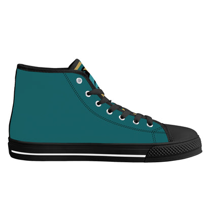 Coastal Carolina Chanticleers - Mens High Top Canvas Shoes - Checkered Tongue