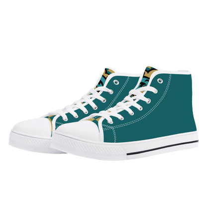 Coastal Carolina Chanticleers - Mens High Top Canvas Shoes - Checkered Tongue