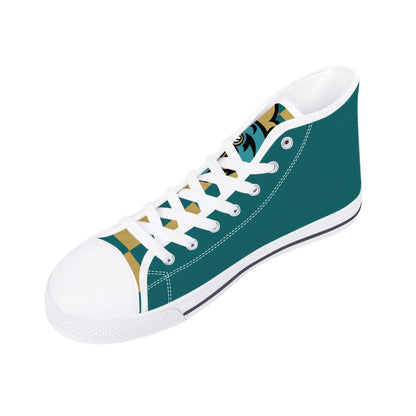 Coastal Carolina Chanticleers - Mens High Top Canvas Shoes - Checkered Tongue