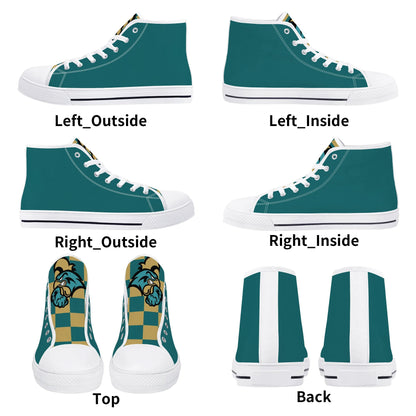 Coastal Carolina Chanticleers - Mens High Top Canvas Shoes - Checkered Tongue