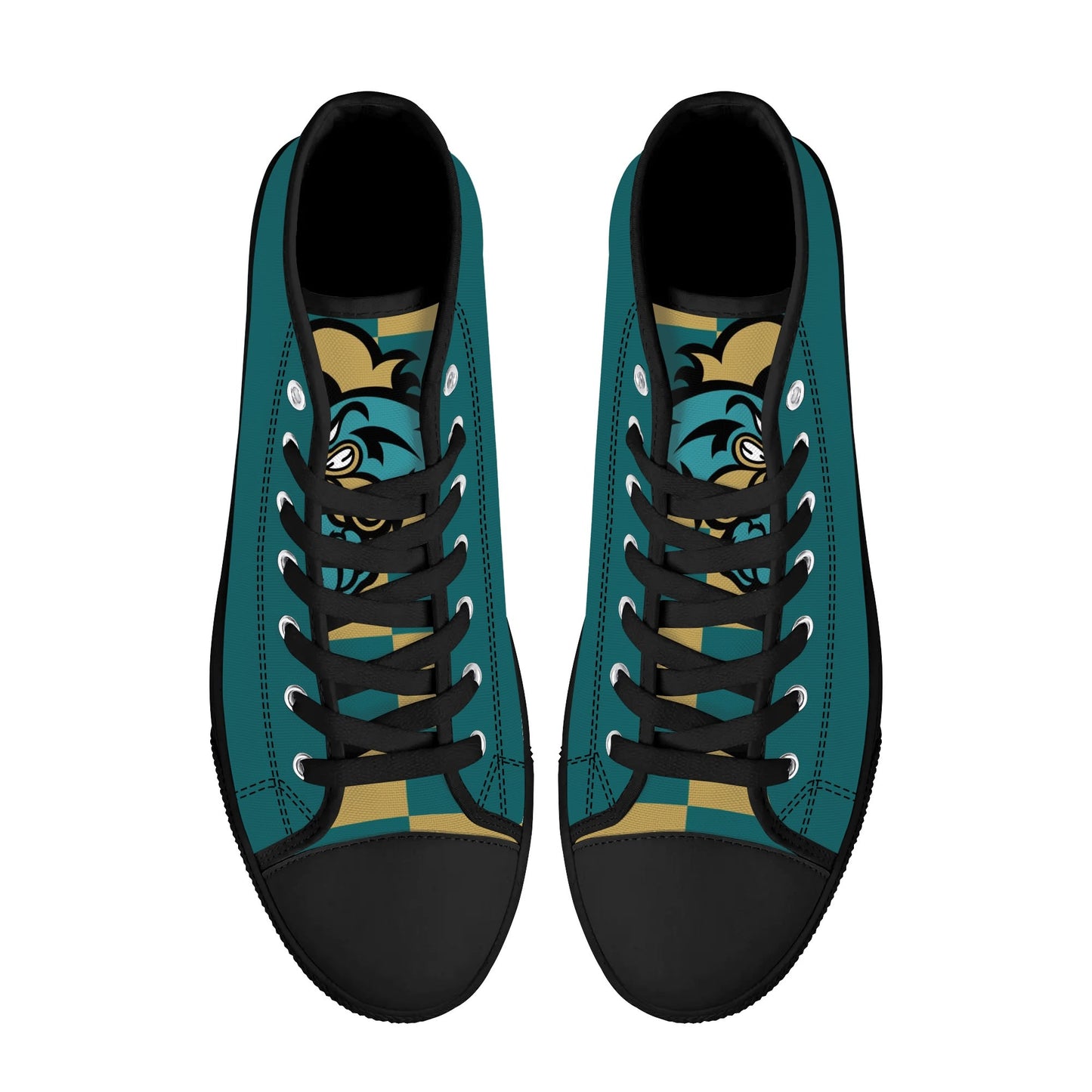 Coastal Carolina Chanticleers - Mens High Top Canvas Shoes - Checkered Tongue