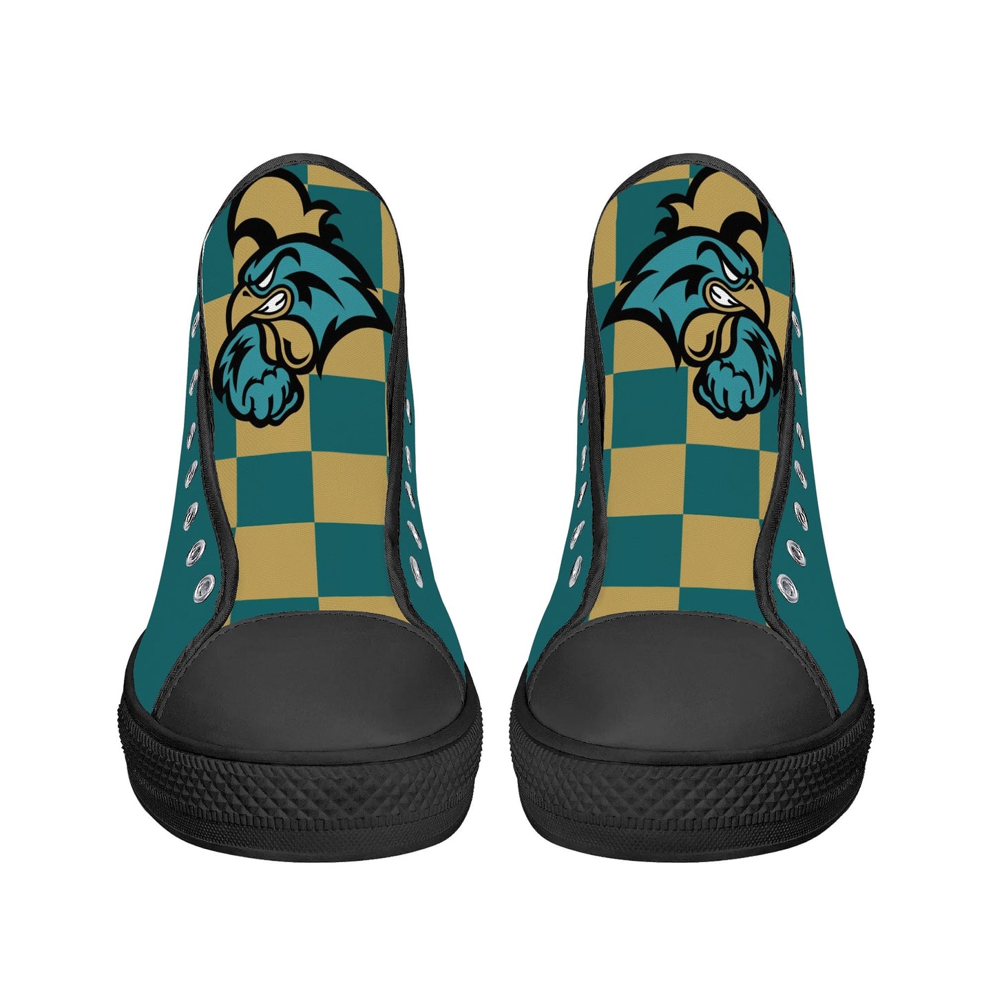 Coastal Carolina Chanticleers - Mens High Top Canvas Shoes - Checkered Tongue